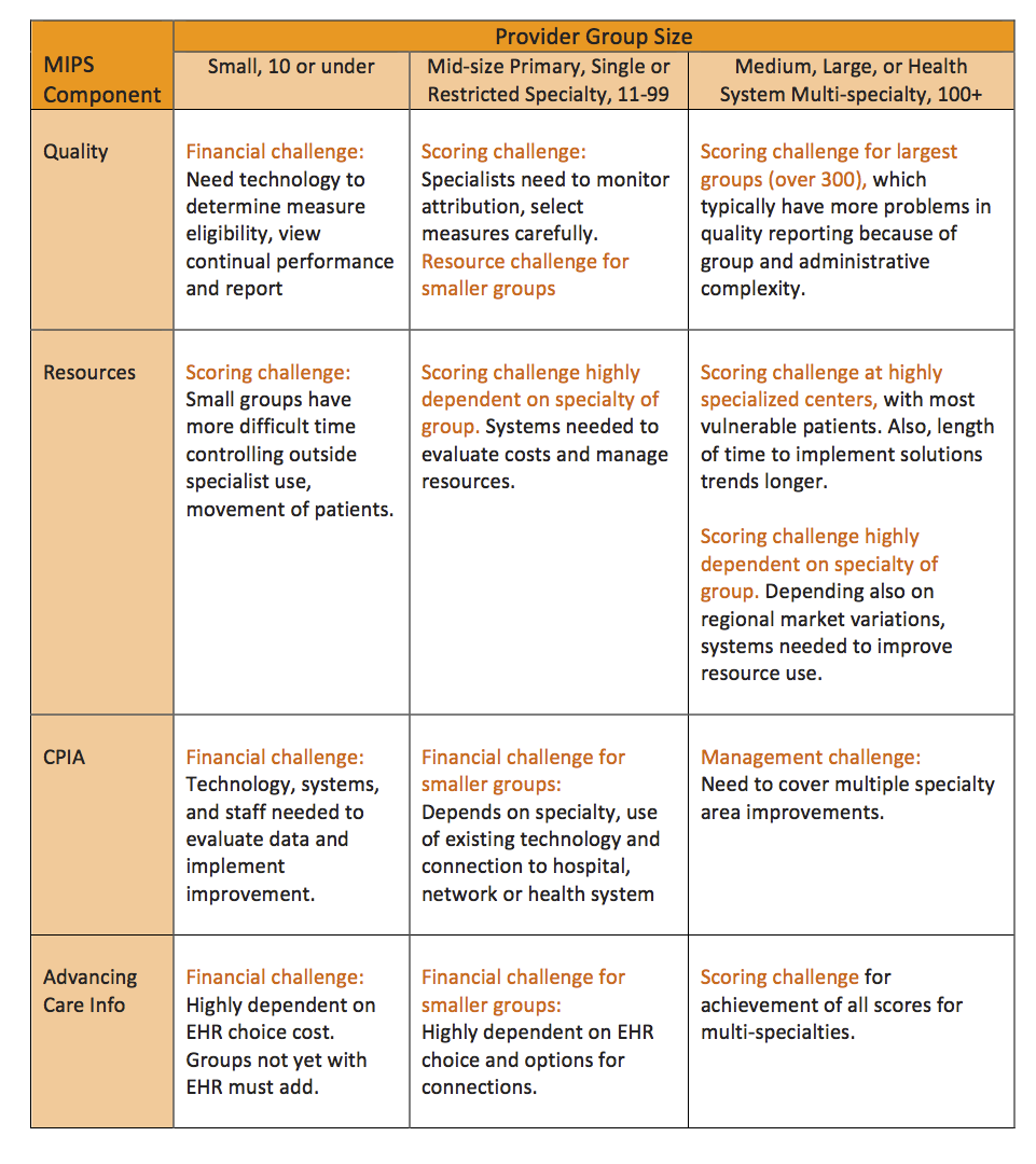 MIPS Challenges chart